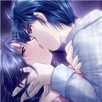 二次元唯美系情侣接吻头像