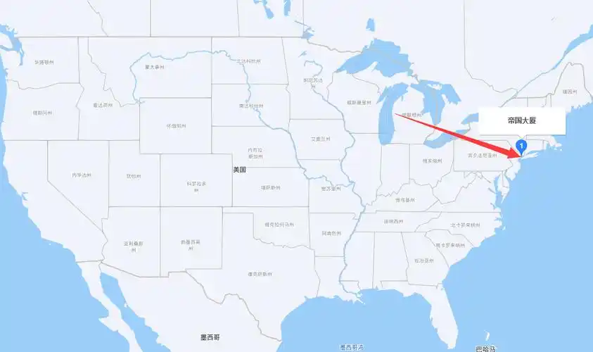 帝国大厦坐落于美国纽约曼哈顿第五大道350号,西33街与西34街之间.