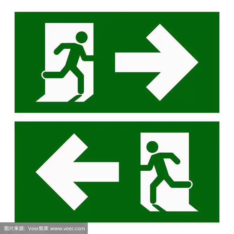 紧急出口,绘画插图,矢量,线路标志,紧急出口标志