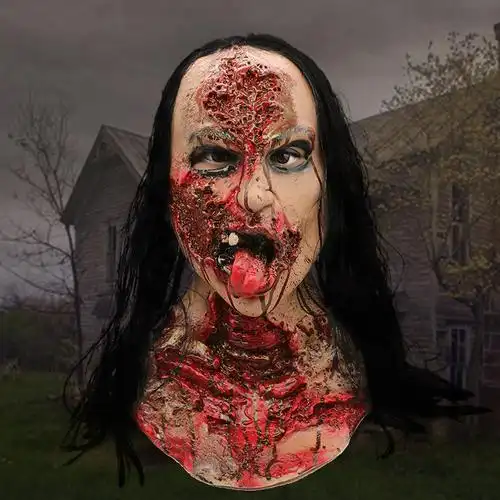 恐怖面具头套 万圣节鬼屋密室逃脱恐怖吓人道具 手抓