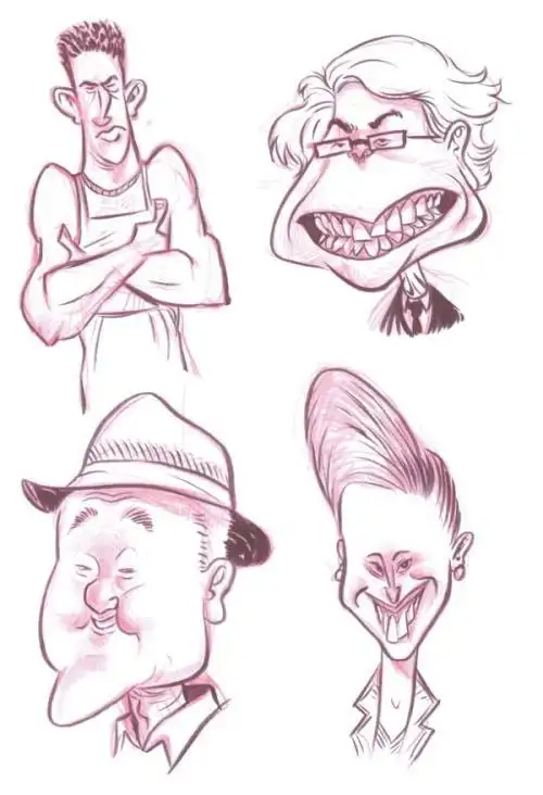 人物夸张简笔画彩色夸张漫画简笔画人物夸张的简笔画图形人物夸张变形