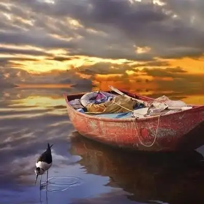 有水有船的风景头像个性好看唯美水景船图片