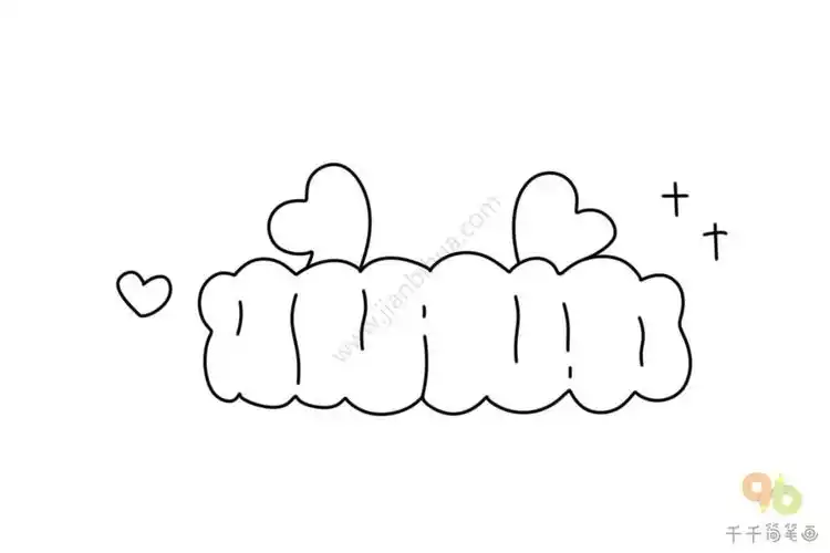 可爱的束发带简笔画图片