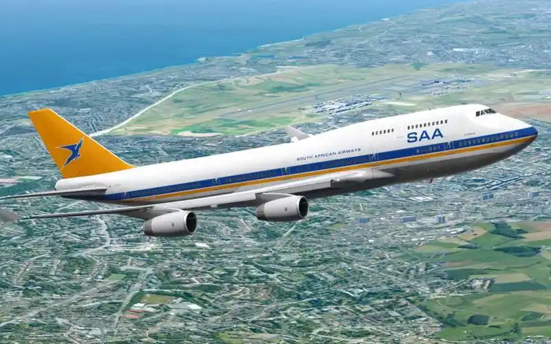 南非航空老装b747-400轻柔落地开普敦