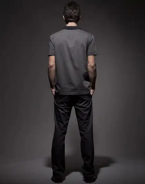 深灰色夏季商务休闲丝光棉短袖t恤