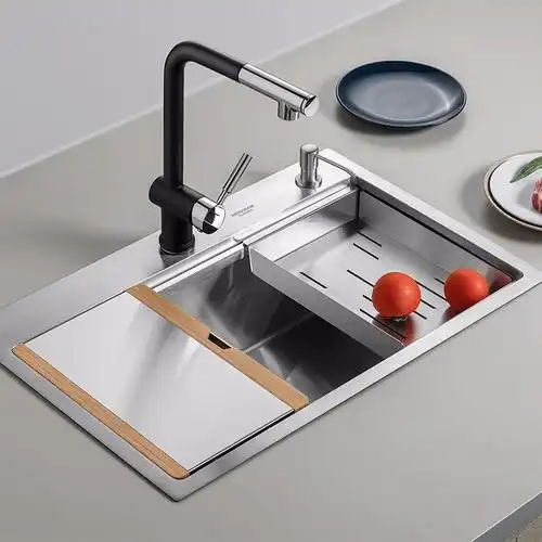 不锈钢水槽手工加厚水槽大单槽阶梯式单槽盆洗菜盆洗手盆水池洗碗盆洗