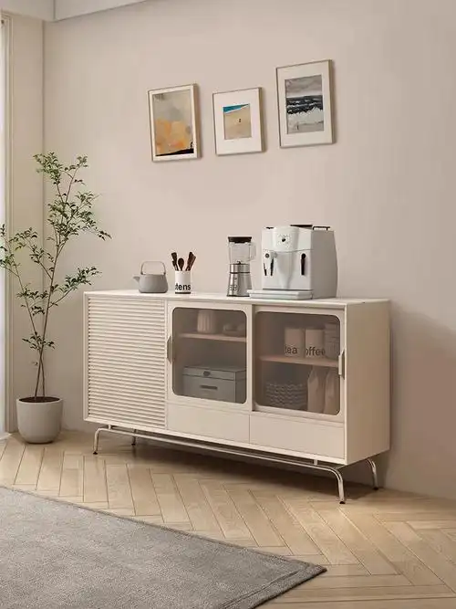 北欧实木岩板餐边柜现代简约客厅储物柜餐厅酒柜矮柜靠墙边柜碗柜优惠