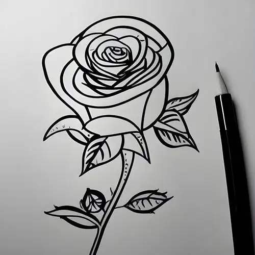 玫瑰花简笔画 简单漂亮