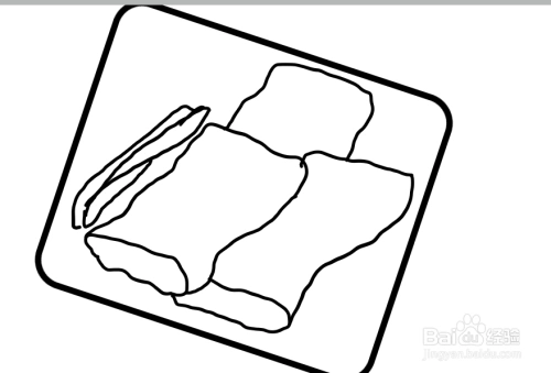 美食简笔画之肠粉的画法