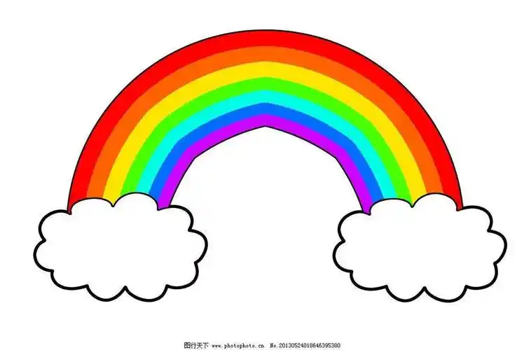 彩虹白云简笔画图片大全彩色(彩虹简笔画简单又好看彩色)这是一组彩虹