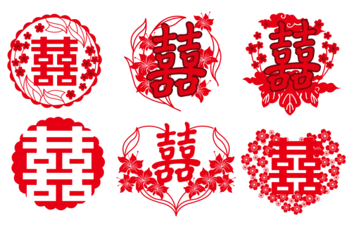创意中国风红双喜字图片
