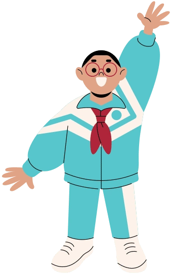 穿校服的男生插画