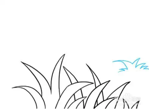 在远处再画一片草.