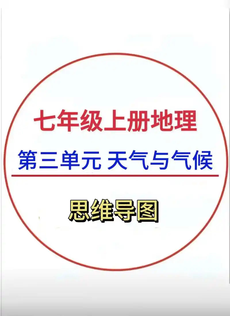七年级上册地理第三单元天气与气候思维导图#地理 #初一地理思 - 抖音