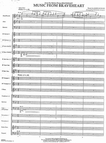 5级交响管乐团合奏原版总谱分谱 音频