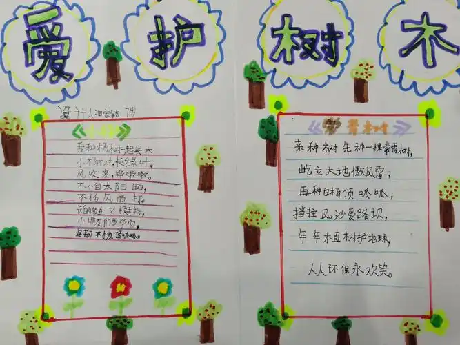 手抄报—快乐植树节