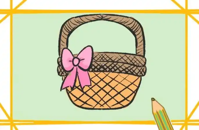 漂亮的花篮简笔画教程步骤图片