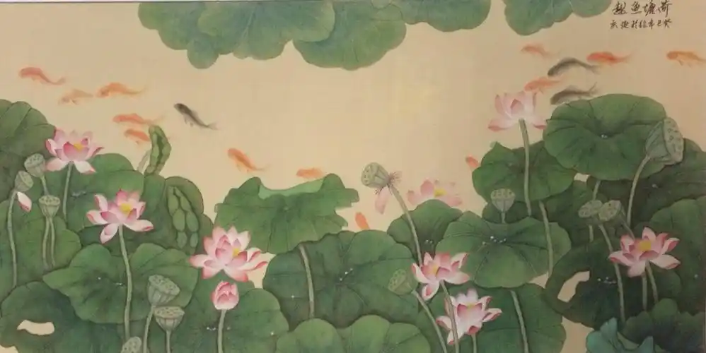 高九兰花鸟画3尺乘6尺