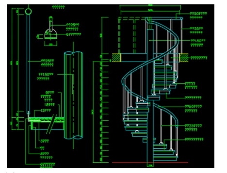 分享璃楼梯扶手施工图纸资料下载