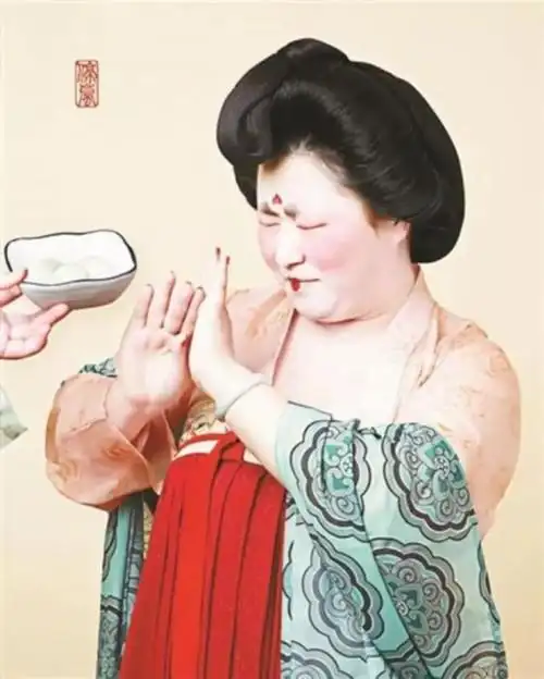 "唐朝仕女"吃汤圆祝福元宵节