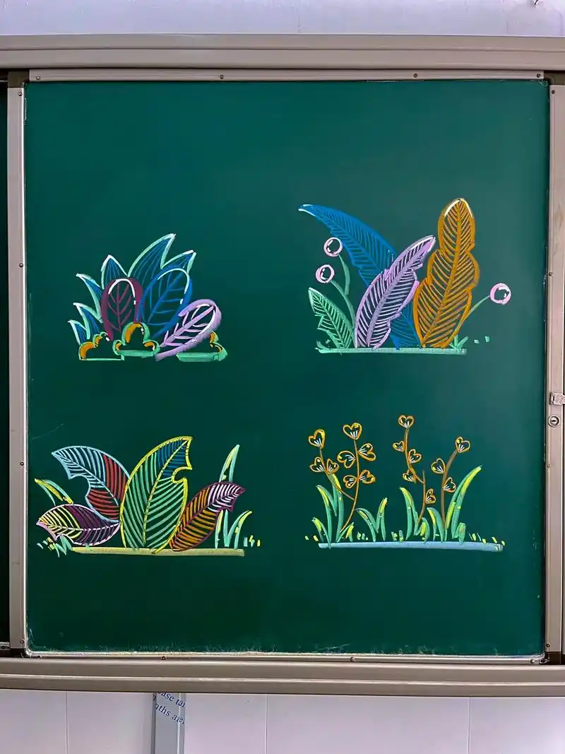 黑板报 #简笔画 #粉笔画 #小学 - 抖音