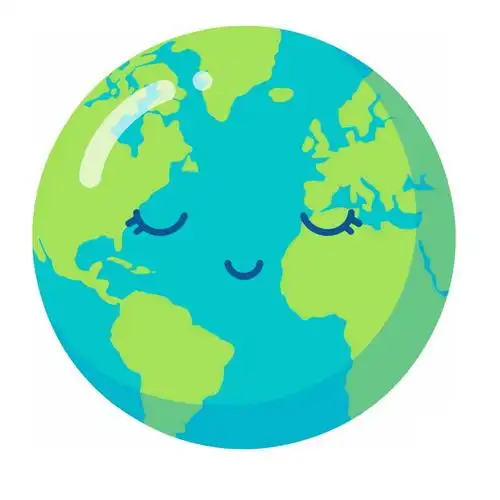 闭眼的超可爱卡通地球419973psd图片免抠素材 科学地理-第1张