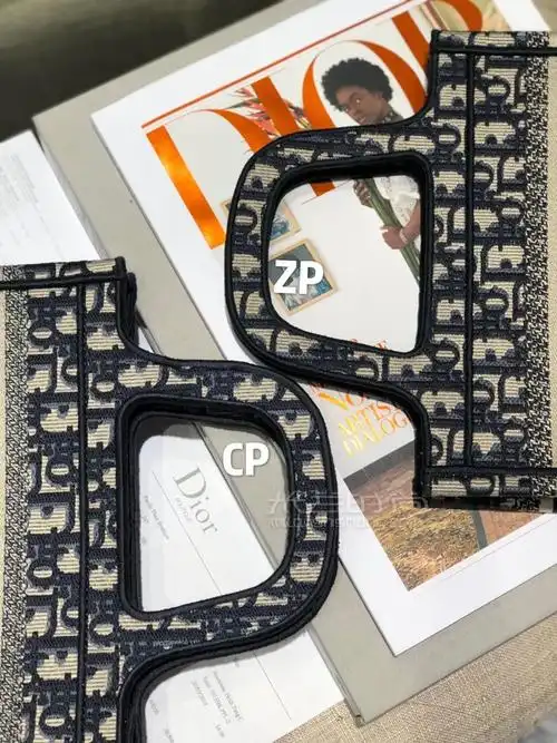 迪奥迷你托特包正品实拍真假对比diorminibooktote购物袋老花帆布手提