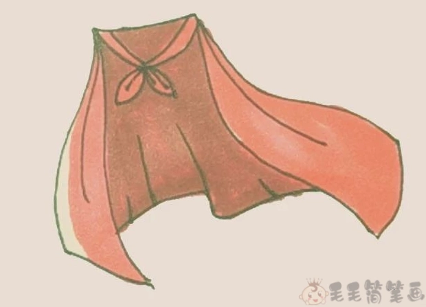 画法步骤披风外套简笔画披风斗篷简笔画简单披风斗篷简笔画漂亮的红