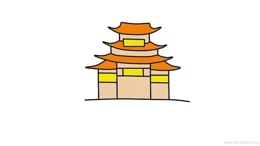 聊城光岳楼简笔画