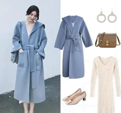 原创雾霾蓝天空蓝大衣怎么内搭好看?这样搭太美抢镜