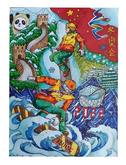 冬奥会儿童画