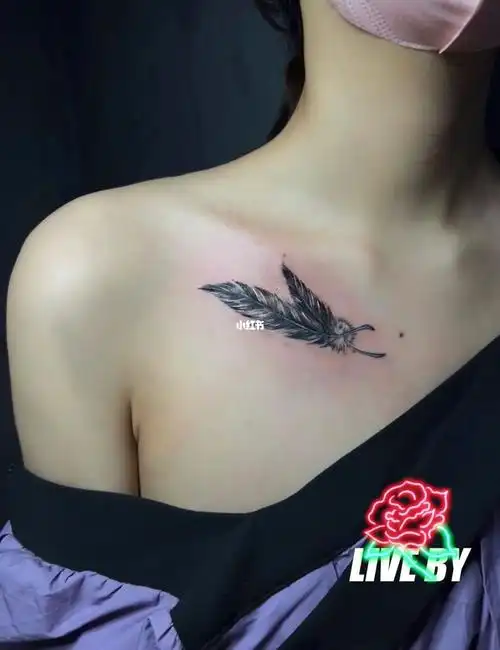 胎记遮盖纹身 羽毛纹身