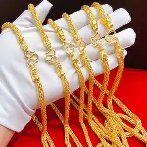 黄金项链男士粗款正品