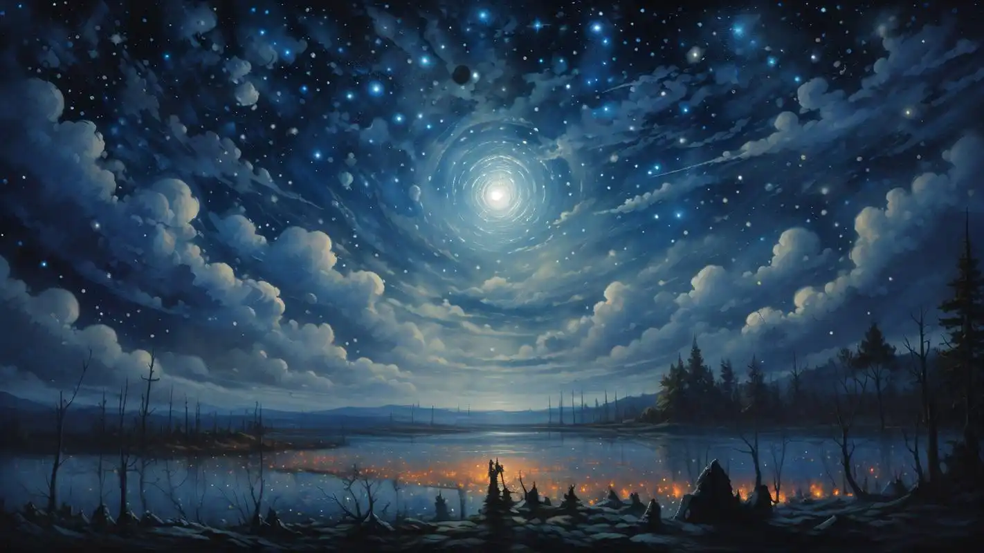 90油画星空背景图,浪漫至死不渝95