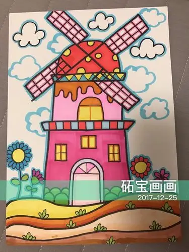 创意儿童画,粘贴画,水彩画,多元素画