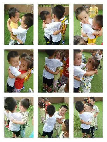 每个小朋友一个拥抱,祝尚尚小朋友生日快乐!