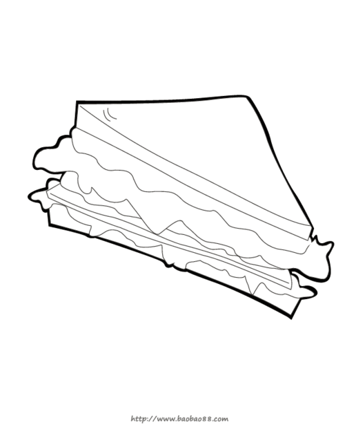 汉堡简笔画[11p]_食物简笔画(涂色图片)_宝宝吧