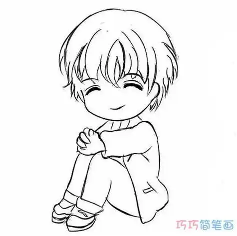 男孩简笔画图片大全 值得收藏卡通小孩人物简笔画 欢呼的小男孩人物简