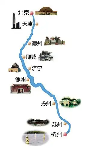 京杭大运河地图路线,京杭大运河线路图简图,京杭运河地图路线全图_大