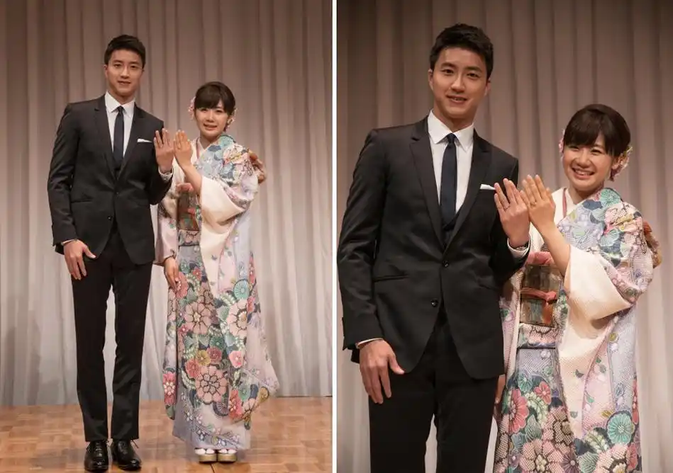 福原爱江宏杰合体现身活动造型一个清甜一个沉稳身高差都很萌