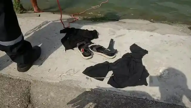 登云水库小孩溺水1