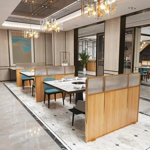 饭店卡座隔断矮围栏金属屏风钛金火锅店办公室遮挡装饰不锈钢简约