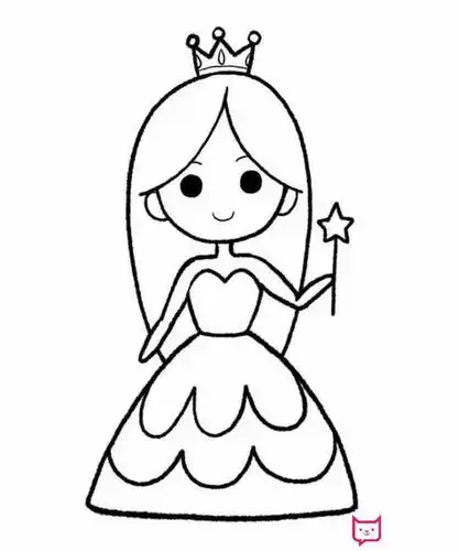 美丽漂亮的公主怎么画简笔画图片