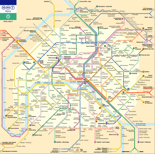巴黎地铁线路图高清版
