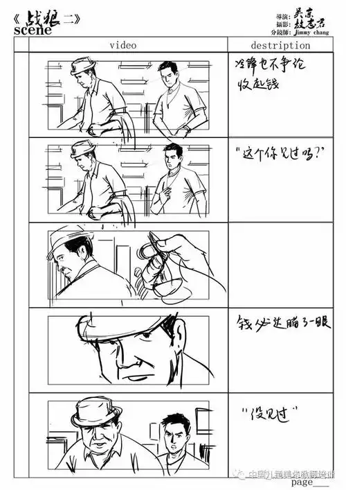 在非洲街超市的那场戏, 一鸣根据现场走位画了三版分镜头稿