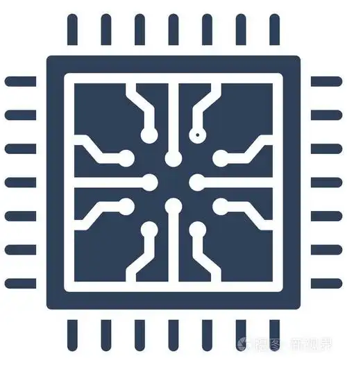 计算机芯片, 集成电路隔离矢量图标, 可以很容易地编辑在任何大小或修