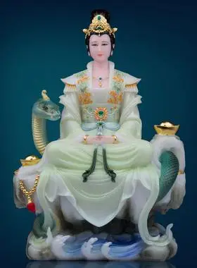 女娲娘娘神像汉白玉招财蛇蟒佛像