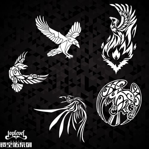 苏希镂空车贴 图腾鹰鸟雄鹰凤凰 遮瑕贴行李箱笔记本贴电脑机箱贴