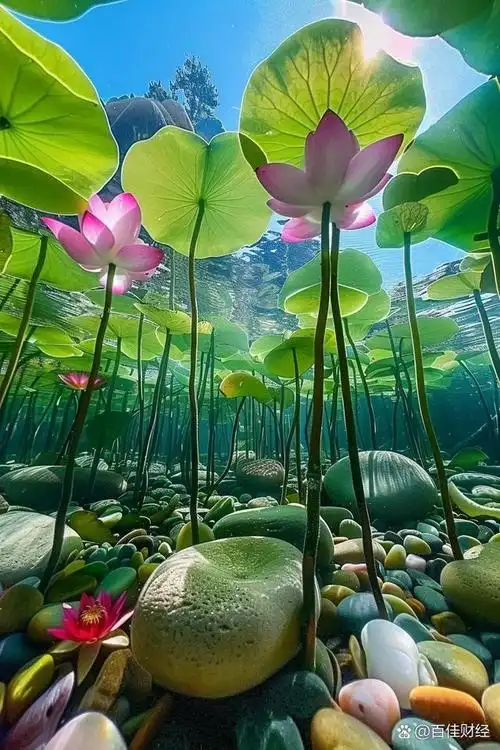 从水下往上拍荷花  从水下往上拍荷花,真的好美啊!