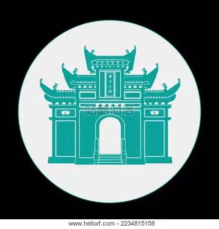 中国古典徽派建筑 牌楼牌坊 标志矢量素材